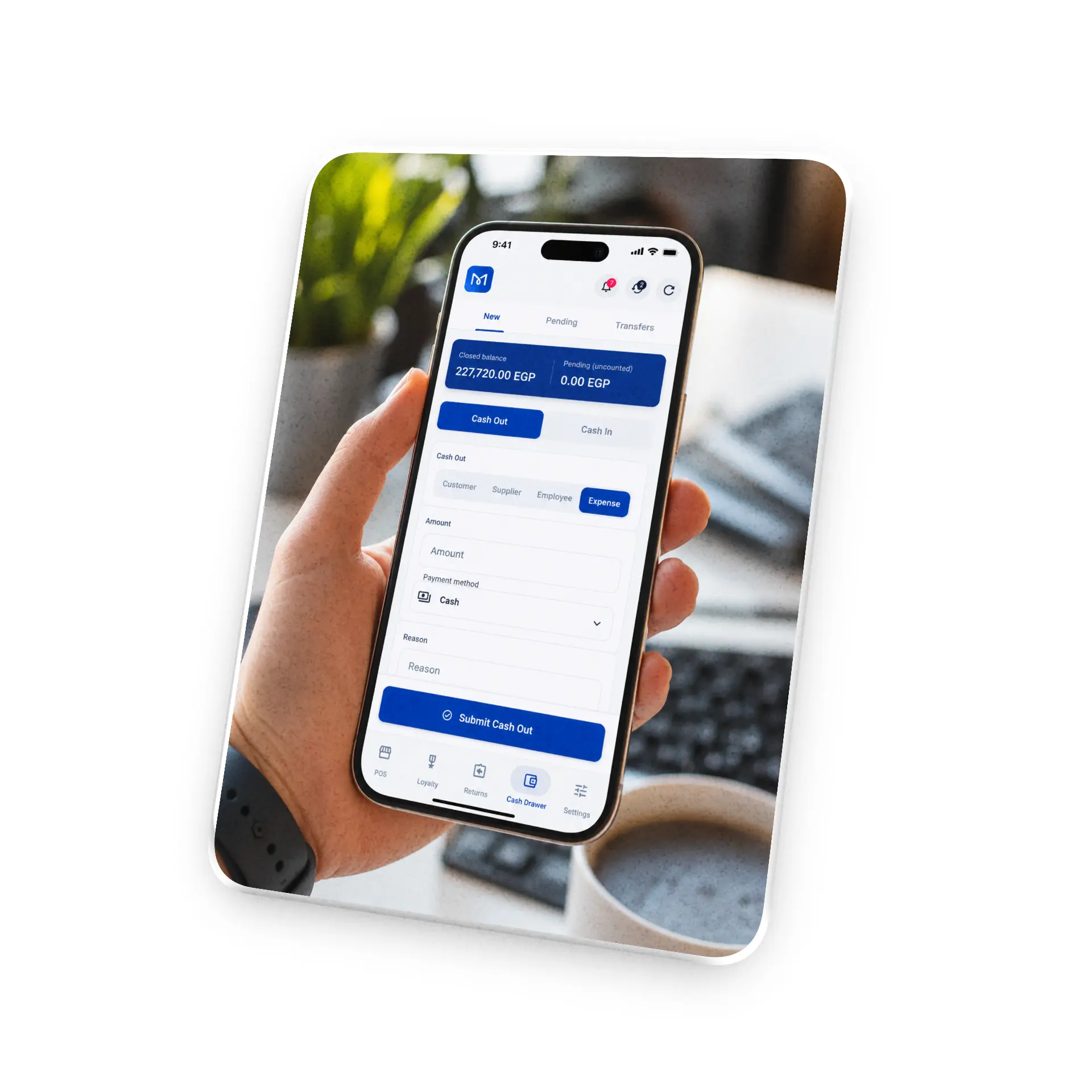 Managely Mobile App — Cash Drawer