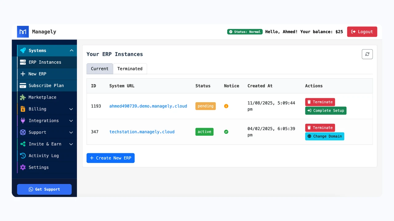 Client Portal — subscriptions, invoices, App Store